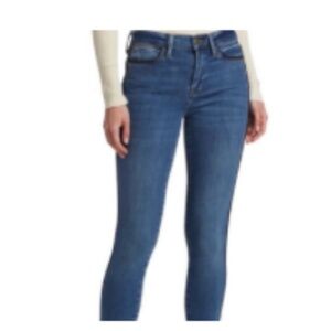 Frame Jeans Le High Piped Leather Skinny Jeans NEW